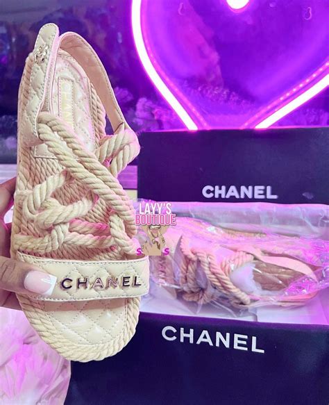 chanel sandals rope|chanel velcro sandals price.